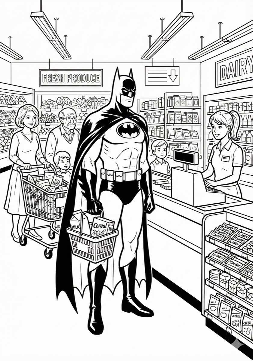 Batman Grocery Shopping