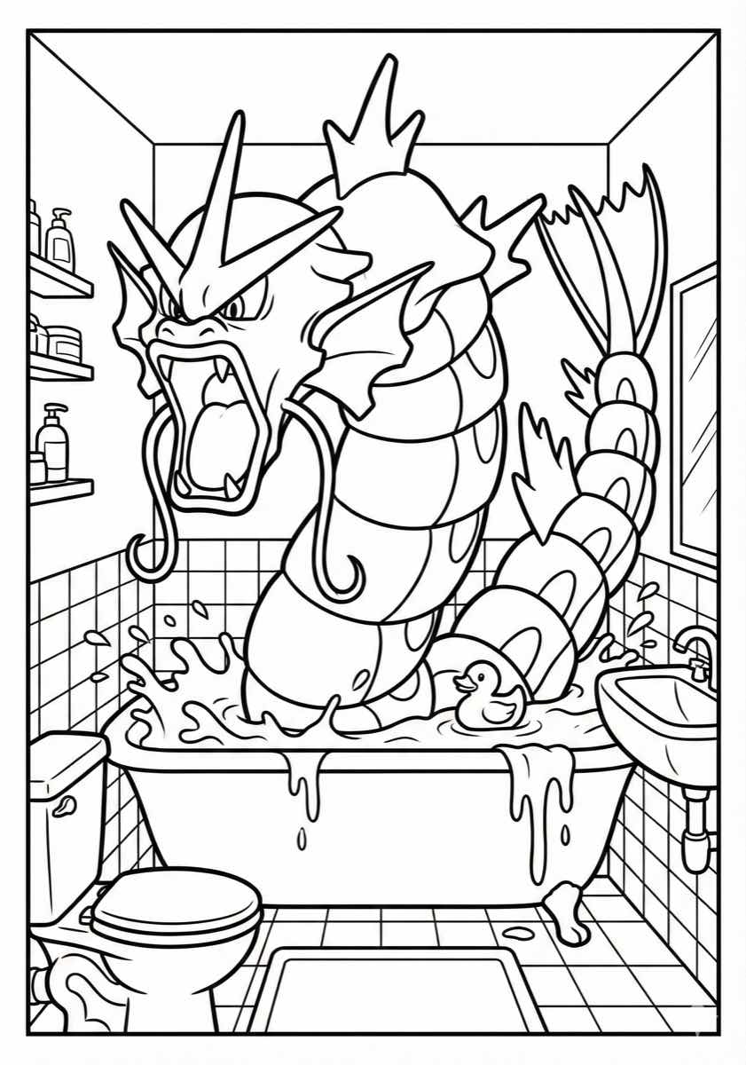 Gyarados Taking a Bath